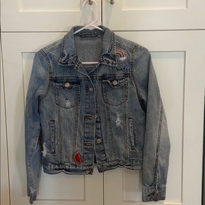 Imperial Star distressed Denim Jacket w/patches.